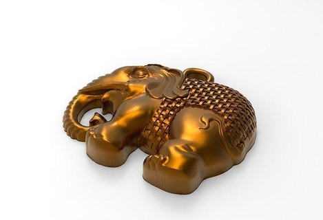 Elefant Halskette Korbweide Muster Tier Linderung Einzelheiten Skulptur Kunst Kopf Karikatur Influencer Leder Gold retro Stoßzahn Handschuhe Skulpturen 3d print model - Mito3D