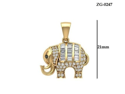 l'éléphant pandent uniq pendentif ancien art déco hanche saut visage fantaisie mariée bijoux imprimable or argent pendentifs 3d print model - Mito3D