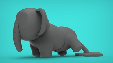 elefant pinkeln spielzeug spaß toon karikatur kunst kunstspielzeug designer niedlich einfach diy plastik spiele spielzeuge tier 3d print model - Mito3D