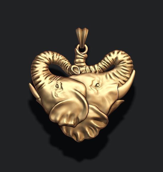 éléphant pendentif bijoux or d'argent joyau la nature zbrush obj stl rhino de l'habillement haut 750 cad 925 collier l'afrique pendentifs l'éléphant 3D print model - Mito3D