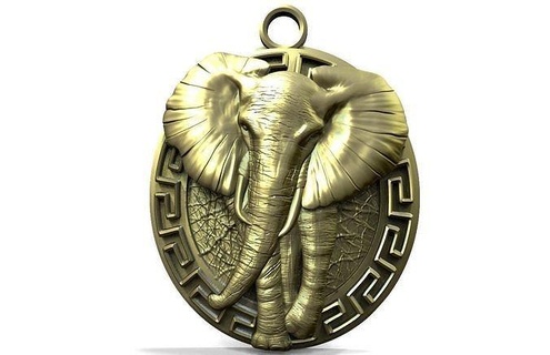 elephant pendant art african savanna wild life jewelry jewel pendants 3d print model - Mito3D