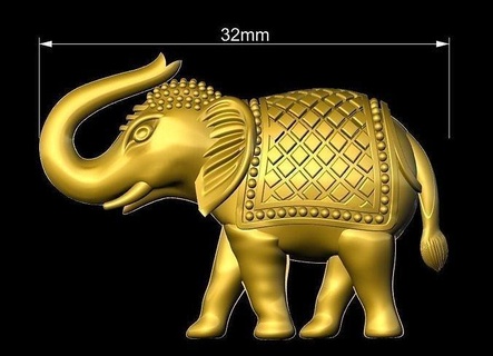 l'éléphant pendentif animal or argent gemme tête sculpture imprimable mode bague art dessin animé dent statue symbole Ganesha nature déco défense bijoux pendentifs 3d print model - Mito3D
