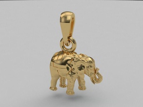 elephant pendant jewelry gold silver pendants 3d print model - Mito3D