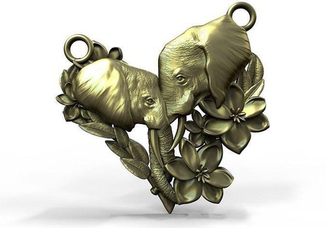 elephant pendant art african savanna wild life jewelry jewel nature pendants 3d print model - Mito3D