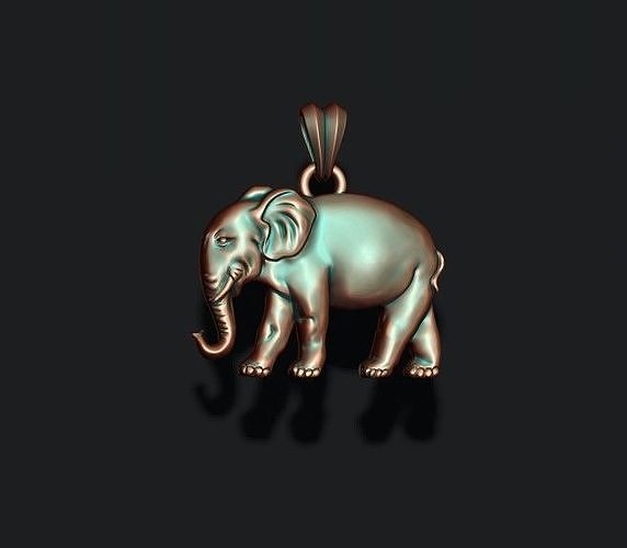 Elefant Anhänger Basrelief Afrika Kleidung cad Gold Juwel Schmuck Natur Silber Säugetier Tier afrikanisch wild elefant cnc Angelegenheit Jumbo 3D print model - Mito3D