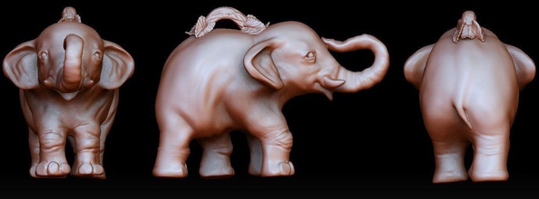 pingente elefante ramo jumpring jóias natureza animais 3dmodel 3dprinting anel deixar folhas pingentes 3d print model - Mito3D