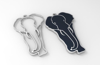 Elefanten-Anhänger Schmuck Elefanten Tier Natur cartoon Elefant Anhänger Körper Zubehör Silber bedruckbar ist gem Halskette Frau weiblich Metall Holz Symbol symbol - 3d print model - Mito3D