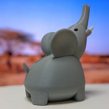 elephant piggy bank toy no painting savings money coin games toys 3d print model - Mito3D
