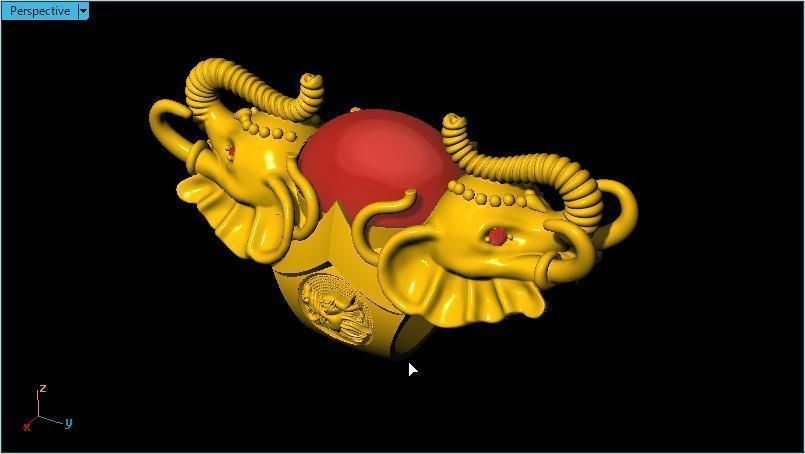 elephant ring animal printable gold jewelry rings 3D print model - Mito3D