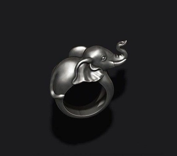 elefante anillo África vestir oro joya joyería obj plata mamífero animal africano salvaje 585 750 18k 14k 10k anillos 3d print model - Mito3D