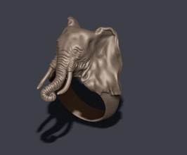 elephant ring jewelry 750 925 africa apparel cad gold high jewel jewellery nature obj rhino rings silver stl zbrush 3d print model - Mito3D