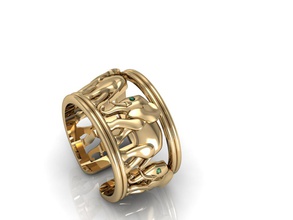 elephant anello gioielli argento disco di platino oro gioiello moda elefante 3d anelli 3d print model - Mito3D