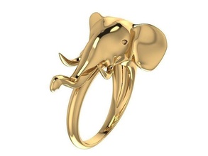 Elefant Ring Ringe Schmuck Gold Silber druckbar Diamant Juwel Hochzeit Engagement Mode engagem Halskette Schönheit Anhänger 3d print model - Mito3D