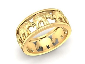 elefante squillare 899 gioielleria moda Accessori oro diamante donna donne unisex design anelli 3d print model - Mito3D