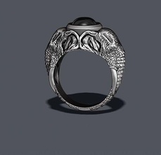 elephant ring gem stone africa apparel cad gold high jewel jewellery jewelry nature silver mammal animal african wild elefant elefnt briliant diamond diamant rings 3d print model - Mito3D
