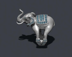 elefante anel joias cafajeste jóia jóias joalheria natureza prata desenho animado tapete animal elefhnt imprimível brilhante pedra preciosa gema diamante argolas 3d print model - Mito3D