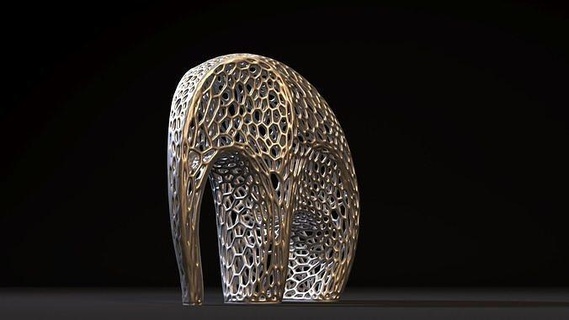 fil heykel hayvan Voronoi Afrika safari Afrikalı hayvanat bahçesi doğa minyatür yazdırılabilir 3dprinter elefante memeli gümüş altın yüzük Sanat heykeller 3d print model - Mito3D
