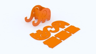 elefante Móvel suporte recipiente enigma símbolo negócio conexão geométrico disjuntar conector Labirinto arte passatempo faça 3d print model - Mito3D