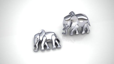 elefante sigillo anelli pendente arte oro gioielleria stampabile platino argento squillare ciondoli design animale 3d print model - Mito3D