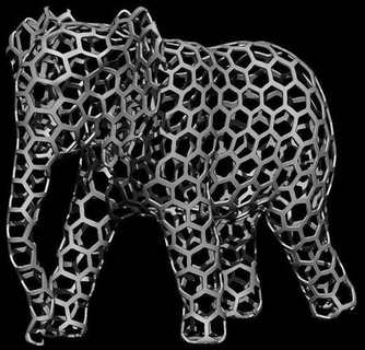 elephant voronoi 3dprint printable animal printing nature art sculptures 3d print model - Mito3D
