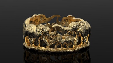 elefante selvagem anel banda 3d impressão modelo oxidar áfrica tronco animal natureza floresta eua indonésia preto banhado africano moda rosa ouro branco joalheria argolas 3d print model - Mito3D