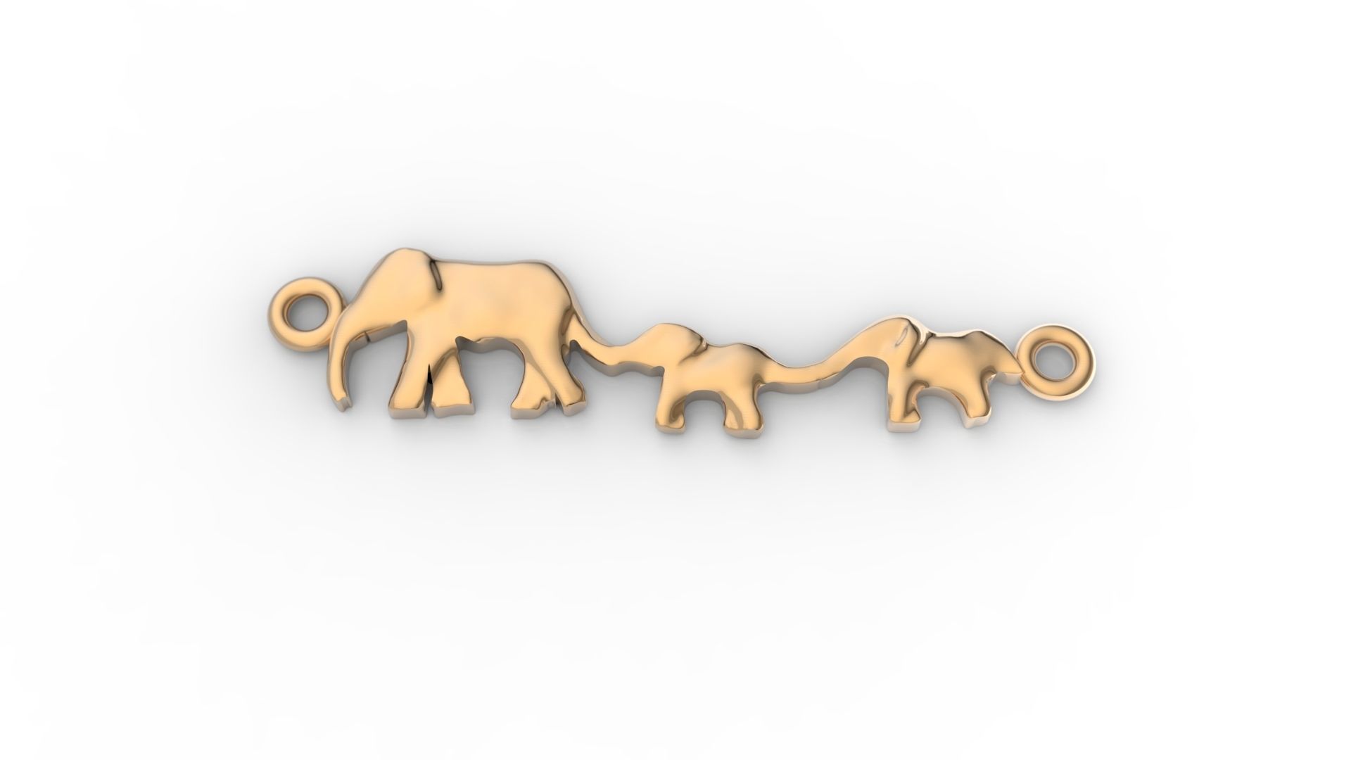 elephants jewelry gold printable jewellery silver green white pendants 3D print model - Mito3D