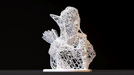 duende arqueiro fracasso jogos Voronoi linha fantazy presente estátua mulher miniaturas estatuetas senhor argolas arte 3d print model - Mito3D