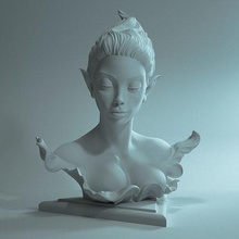 Büste 01 Fantasie Kreatur Fee Porträt Statue Kunst Skulpturen 3dprint 3dprinting 3d print model - Mito3D
