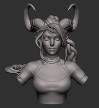 elfe buste 3d impression modèle personnage fille stylisé femme sculpter imprimable sculpture femelle figurine fantaisie art sculptures 3d print model - Mito3D