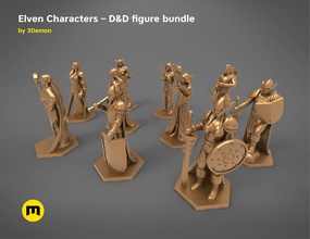 elf characters game figures bargain bundle dnd elves figure character rogue mage paladin warrior ranger dungeons dragons rpg fantasy magician knight games board toys 3d print model - Mito3D