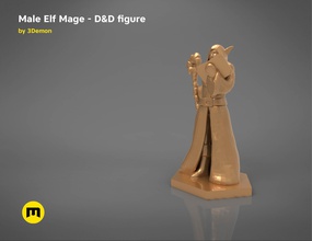 elf mage character game figures dnd elves figure sorcerer magician wizzard alchemist spellcaster cleric druid dungeons dragons games board toys 3d print model - Mito3D