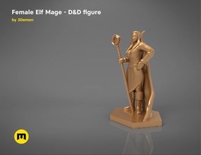 elf mage female character game figures dnd elves magician sorcerer fairy dungeons dragons rpg fantasy figure games toys board 3d print model - Mito3D
