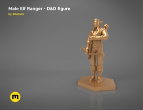 elf ranger character game figures dnd figure elves archer arrow sculpture longbow dungeons dragons shooter bow games toys board 3d print model - Mito3D