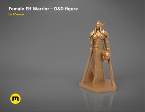 elf warrior female character game figure dnd dungeons elves statue rpg bladedancer blade dancer knight girlpower games toys board 3d print model - Mito3D