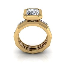 hoja v3 diamante anillo joya compromiso boda joyería plata oro enganchar moda libra esterlina colgante pendiente collar belleza pendientes colgantes anillos 3d print model - Mito3D