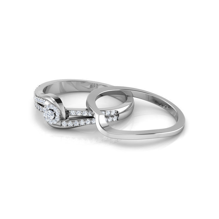 élite solitario nupcial anillo conjunto joyería joya imprimible libra esterlina vestir compromiso plata diamante platino Moda oro dedo brillante rubí zafiro 3D print model - Mito3D