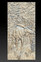elk forest - relief -2019 moose hunting scene sculptures art 3d print model - Mito3D