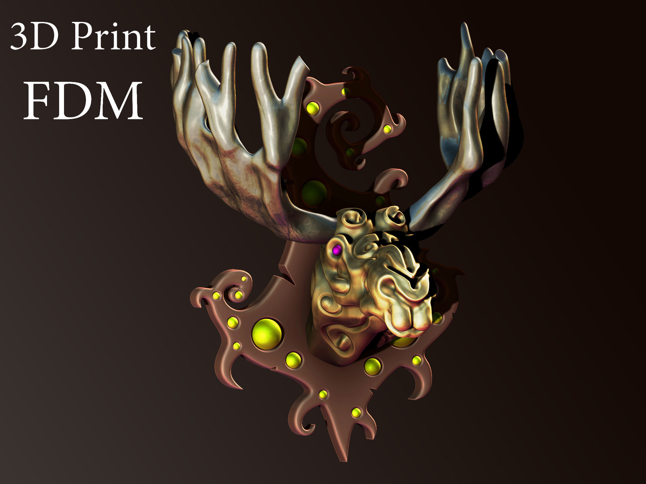 elk esprit de la forêt art le wapiti animal nature fdm ender creality 3dprint d'impression highpoly zbrush rendu conception trophée imprimable sculpture fantaisie sculptures 3D print model - Mito3D