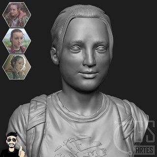 Ellie son us Bella Ramsey 3d Yazdır heykel şekil minyatür tlou Las Joel oyun zombi seri büst film hbo Sanat heykeller 3d print model - Mito3D