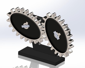 elliptical gear - 3d printing mechanical mechanism printer solidworks gearbox model science engineering 3d print model - Mito3D