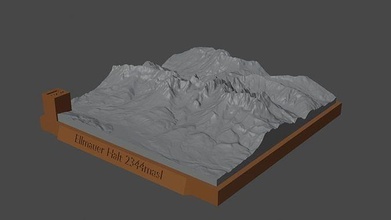 ellmauer halt mountain landscape volcano terrain environment nature photogrammetry elevation dem science 3d print model - Mito3D