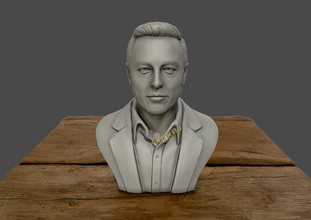 elon almizcle 3d busto escultura elon musk spacex tesla neuralink 3dsculpture humano cabeza arte esculturas 3d print model - Mito3D