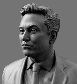 elon musk bust tesla spaces space cosmos science celebrity famous head face texture gates zuckerberg spacex rich money art sculptures 3d print model - Mito3D