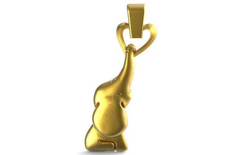 elphant pendant 2 elephant animal jewelry nature art fashion love valentine pendants 3d print model - Mito3D