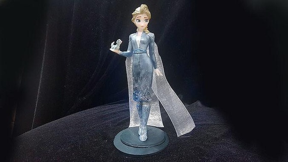 elsa azul vestido modelo 3d impresión congelado niña mujer figura personaje disney frozen2 Arte esculturas 3d print model - Mito3D