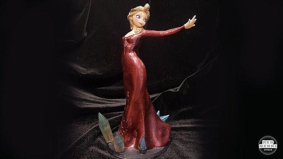 Elsa mor elbise 3d Yazdır Anna frozen2 dondurulmuş heykelcik heykel kız kadın Disney Sanat heykeller 3d print model - Mito3D