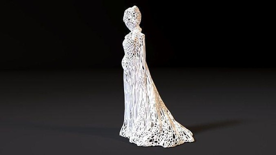 Elsa Voronoi Disney dondurulmuş Voronoi Elsa Anna Olaf prenses zarif elbise heykel heykel Sanat peri kardan adam ateş Sven soğuk Rapunzel tale Kadın heykeller 3d print model - Mito3D
