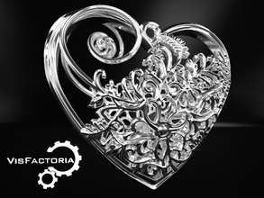 elven heart pendant valentine printable floral ornament filligree art jewelery fantasy character human clothing jewelry pendants printing 3d print model - Mito3D