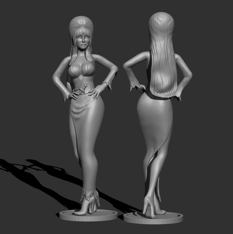 elvira maîtresse of sombre impression reine femme vampire art sculptures 3D print model - Mito3D