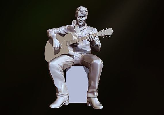 elvis presley 3d modelo celebridad rock rodar músico cabeza obj hombre humano arte música famoso personaje estrella esculturas 3d print model - Mito3D